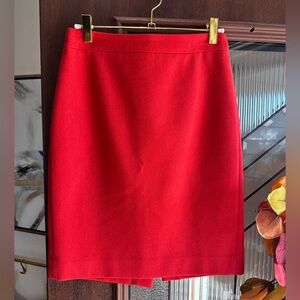 J.Crew Orange Wool Pencil Skirt